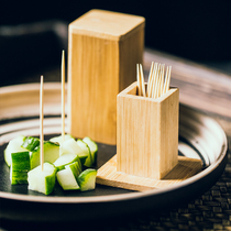 Simple Bamboo toothpick tube Japanese creative toothpick box home restaurant hotel hot pot restaurant bamboo and wood toothpick tube