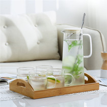 Nordic style glass cold water kettle Living room household heat-resistant explosion-proof large capacity fruit teapot Cold water kettle cup set