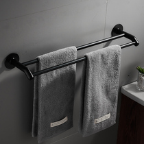 Punch-free space aluminum towel rack towel bar toilet single pole toilet double bar bathroom storage shelf