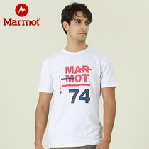 Marmot Groundhog outdoor sports Spring Summer fashion casual print round neck breathable cotton short sleeve mens T-shirt