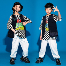 Childrens Street Dance Set Summer New Loose Boy Vest Three Piece Hip Hop Six One Performance Girl Jazz
