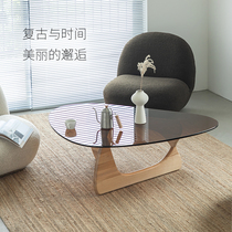 Nordic tea tempered glass coffee table designer creative small apartment triangle shaped coffee table home living room side