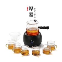 Afternoon tea Tea set Flower tea pot Glass fruit tea cup set Steaming tea set Puer small household electric ceramic stove