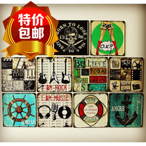 Tin painting bar decoration painting retro Mediterranean wall decoration wall decoration dormitory hotel living room hanging painting Net Cafe Wall