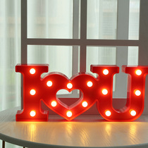 ins Net Red Letter light box bedside decoration heart-shaped lamp room layout LOVE neon wedding props