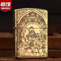 zippo kerosene lighter pure copper carved armor battle battle Buddha Wukong men original ZP