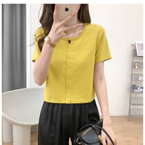 Xun Shi Jin Ya clothing with 2021 summer new slim trend casual breasted short sleeve t-shirt