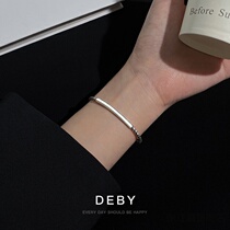 Japanese and Korean minimalist twist retro bracelet female 925 silver ins European and American personality hip hop Joker student bracelet tide