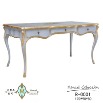 Fave High-end Lavish Beech Wood Engraving Handmade Painted Gold Leaf Small Family Style Fashion Desk Design Sense