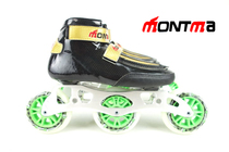 French MONTMA Montema Childrens High Help Professional Speed Wheel Skating Shoes 3 * 100 Three-wheeled Adjustable Speed Skating Shoes