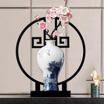 Chinese-style living room wine cabinet decoration TV cabinet decoration creative flower arrangement vase home accessories study iron knick-knacks