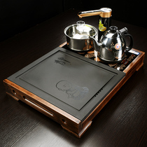 Wu Jinshi solid wood tea tray Household simple small one-piece Kung Fu tea set automatic electric magnetic stove tea sea