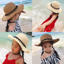 Summer new childrens sun visor hat baby seaside vacation travel straw hat girl sun protection sun hat girl tide