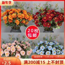 3 iceberg rose simulation flower rose wedding flower Hall banquet hall decoration silk flower wedding layout road guide Flower