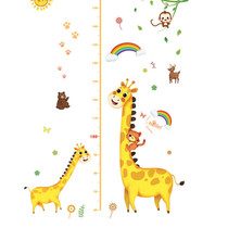 Childrens height wall stickers 3d three-dimensional removable decorative cartoon stickers baby weight height measuring instrument ruler home