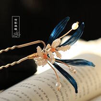 Twenty-four solar terms orchid hairpin original winding beads craft Hanfu accessories U-shaped hairpin Song system Ming Qingfeng