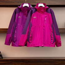 Large size sports jacket jacket female fat mm200 catties outdoor hooded windproof jacket casual mountaineering suit girls