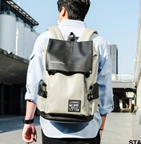 European and American leather backpack mens simple cowhide leisure school bag computer backpack large capacity Joker business travel bag