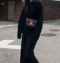 Fat fat homemade bag female 2021 new Korean ins oblique cross bag shoulder bag retro contrast color saddle bag female