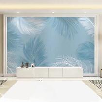 3D three-dimensional hand-painted simple color feather TV background wall wallpaper minimalist living room sofa bedside wallpaper mural