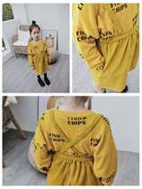 SWEETCITY CHILDRENS NEW AUTUMN WINTER TURMERIC COLOR LIGHT CORE SUEDE HARNESS SKIRT GIRL FOREIGN AIR ORIGINAL DESIGN