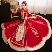 Xiuhe clothing high-end 2021 new bride toast clothing Chinese wedding dragon and phoenix coat wedding dress heavy industry