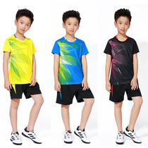 Primary school badminton training uniforms round neck short sleeve T-shirt shorts custom printing number childrens clothing soldiers