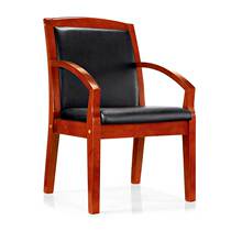 94027 Conference chair Wooden Computer Chair Office Chair Inclined Armrest Solid Wood Paint Chair