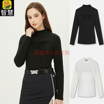 South Korea PXG golf long sleeve woman 21 fall knit collar fashion elastic comfort 100 hitch sports T-shirt