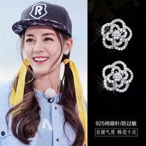 925 sterling silver flower earrings female 2021 New Tide Korean temperament simple fresh diamond high sense earrings
