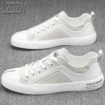 Summer breathable thin section 2021 new trendy all-match small white mens shoes leather shoes sports travel mens white