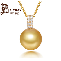 Miley Jewellery 10mm Nanyang Gold Pearl Pendant Female 18K Gold Pearl Custom Necklace Woman