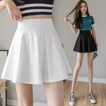 2021 new short skirt skirt womens summer pleated skirt high waist a word puffy ins super fire skirt elastic waist