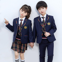 British Wind Primary School graduation dress spring and autumn kindergarten five pieces of suit for childrens clothing