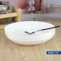 Plate dishes Home 4 bone china rice plate dishes Chinese round personality large combination tableware plate dumplings