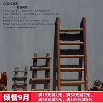 Retro small ladder DIY decorative ornaments natural dry branches dry branches tree decoration handmade creative sticks wood chips