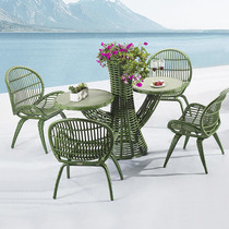 Outdoor table and chair balcony small table and chair combination courtyard rattan casual simple garden table and chair Net red rocking chair outdoor chair