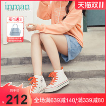 Inman small white shoes women 2021 new womens shoes tide spring and autumn high lace-up flat sports shoes women ins