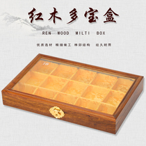 Mahogany Treasure Box Treasure Box Jade Pendant Bracelet Ornament Collection Box Glass Surface Display Box Jewelry Box