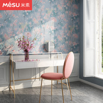 J Misu pastoral bedroom warm romantic non-woven wallpaper living room sofa TV background wall wallpaper Cherry palpitations