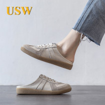 Semi-slippers women 2021 Summer new Chains 100 lapped Baotou Leisure and breathable outside wearing a foot pedal sloth shoes