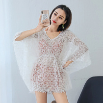 ins2020 Big Code Swimsuit Woman Fat Mm Conservative Veil slim fit for split Three sets swimming Bubble Hot Springs
