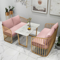 Jimo Cafe double deck Nordic sofa Net Red office reception lounge area Dessert milk tea shop table and chair