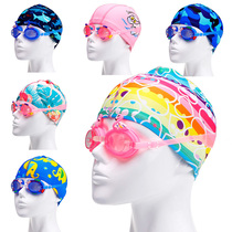 Green Tour Childrens Swimming Goggles Swimming Cap Set Boys and Girls Waterproof Anti-Fog HD Cartoon Diving Swimming Glasses Equipment