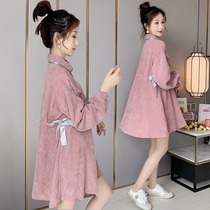 Pregnant womens autumn clothes suit fashion The tide 2021 Early spring new dress The dress is out of the ocean and it doesnt have to be a shade of age