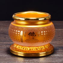 The Buddhas imitation glass incense burner bowl is dedicated to the former Buddhas god of wealth home incense burner indoor retro Buddhist character incense burner