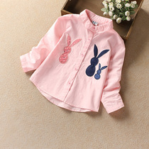 Girls long sleeve shirt spring and autumn foreign style fashionable cotton Korean version of little girl children baby girl cotton shirt autumn clothes