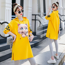  Pregnant womens autumn suit spring and autumn 2021 new loose out sweater t-shirt fashion top mid-length trendy mother
