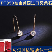 US imported simulation diamond earrings star 30-point earring round diamond womens anti-50-point silver gold-plated