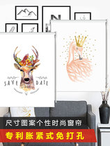 Lift-free curtain toilet full toilet roller blind blackout kitchen waterproof installation sunshade roll punch